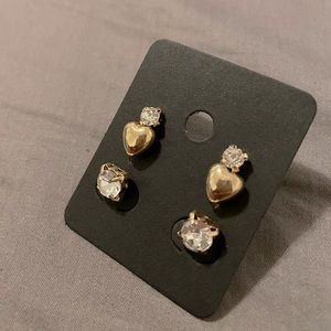 3-pairs elegance studs earrings set